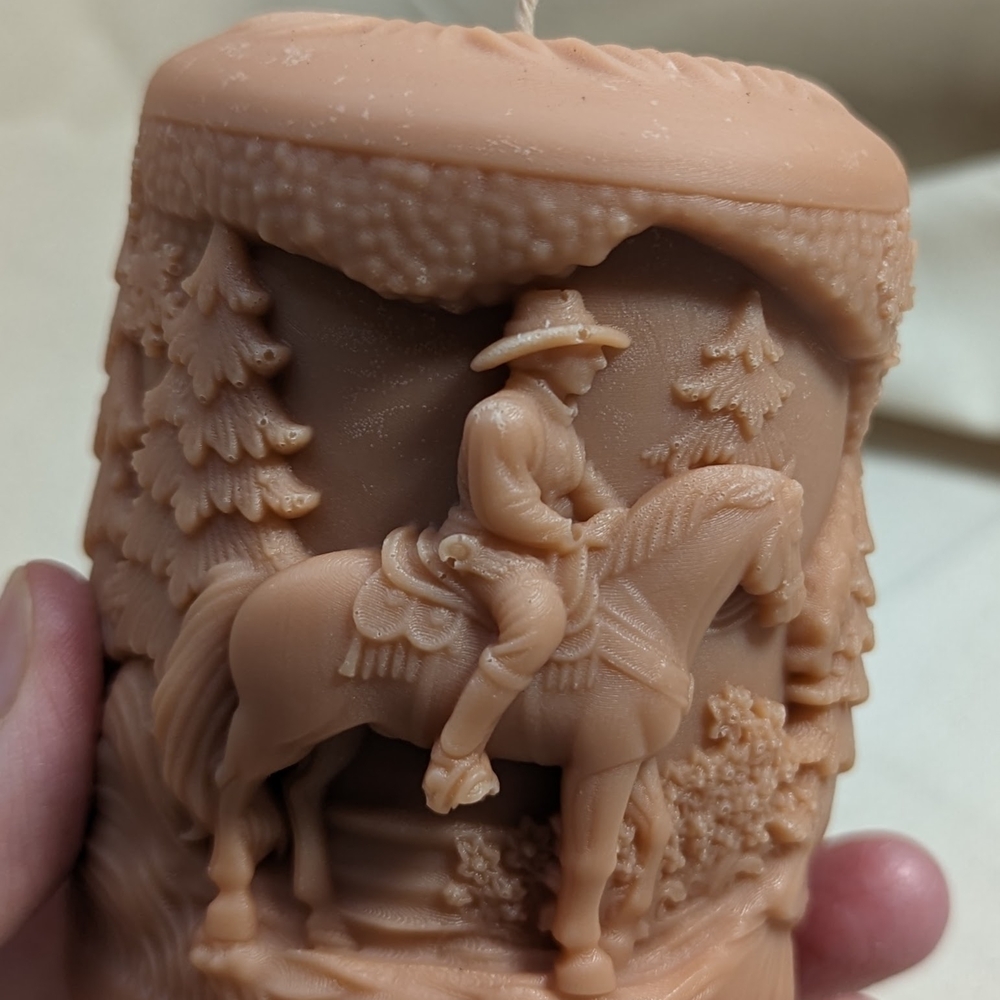 Rustic Handmade Cowboy  Candle